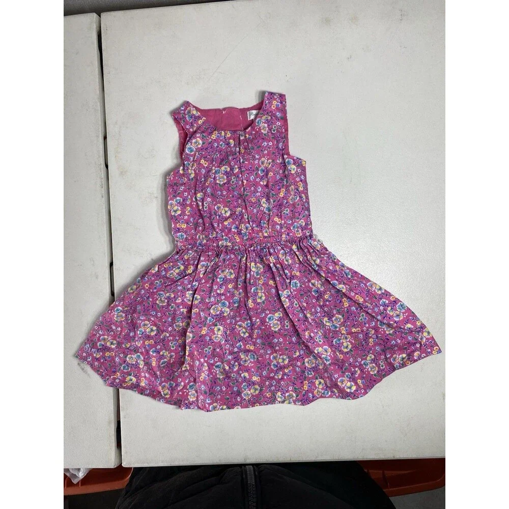 Y2K Ralph Lauren Baby Dress 12M Pink Floral Ruffle Hem Cottagecore Fairycore